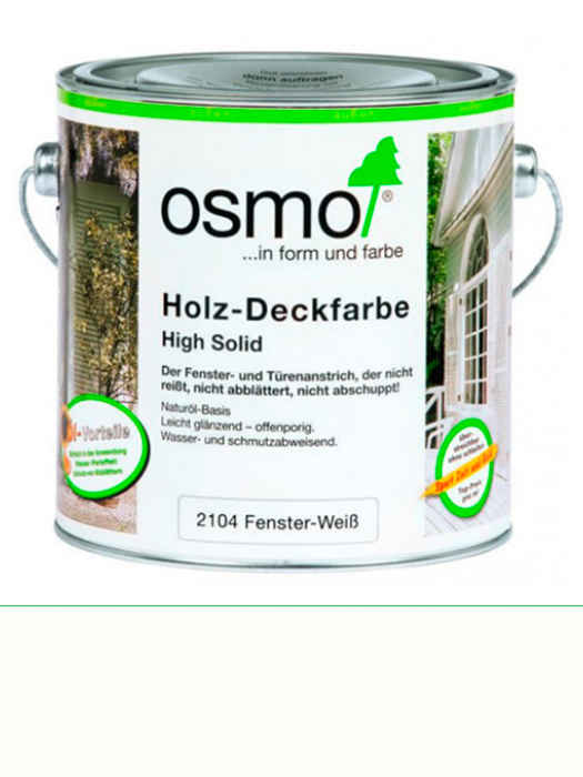 Біла фарба для вікон і дверей Osmo Holzdeckfarbe 2,5 L Біла 2104 (4006850101061)