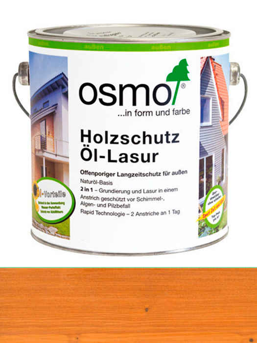 Захисна олія-лазур Osmo Holzschutz-Lasur 2,5 L Кедр 728 (4006850102440)