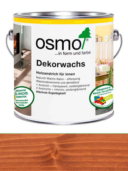 Кольорова прозора олія Osmo Dekorwachs Transparent 2,5 L Махагон 3138 (4006850102921)