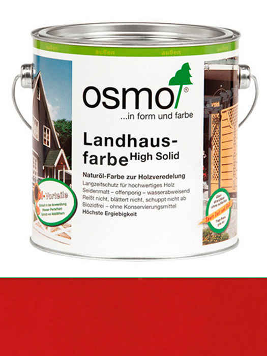 Защитное цветное не прозрачное масло Osmo Landhausfarbe 0,75 L Темно-красная 2308 (4006850108749)