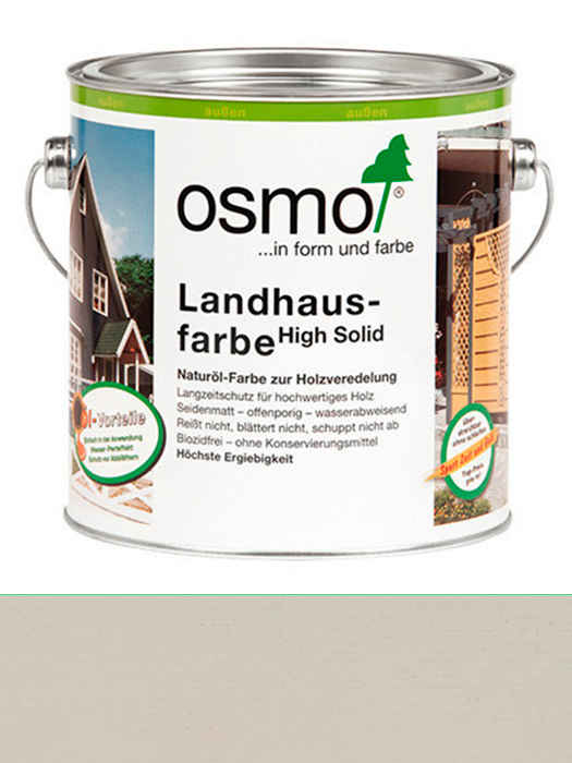Захисна кольорова не прозора олія Osmo Landhausfarbe 2,5 L Світло-сіра 2708 (4006850113095)