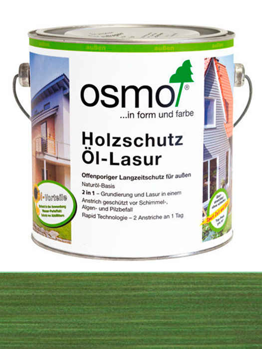 Захисна олія-лазур Osmo Holzschutz-Lasur 2,5 L Темно-зелене 729 (4006850118809)