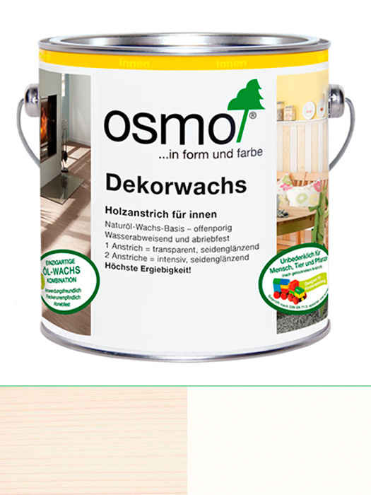 Універсальна кольорова олія Osmo Dekorwachs Intensive Töne 0,75 L Біле матове 3186 (4006850394111)