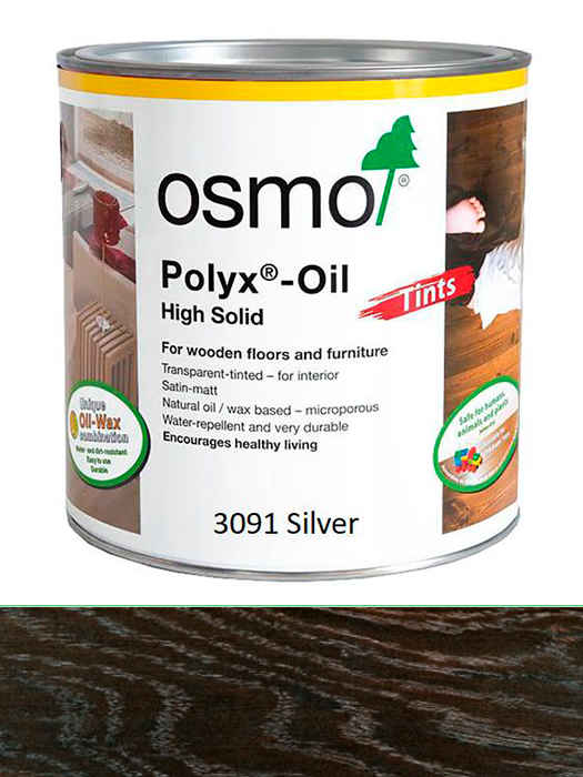 Кольорова олія з твердим воском Osmo Hartwachs-Ol Farbig (Золото і срібло) 0,75 L Срібло 3091 (4006850507955)