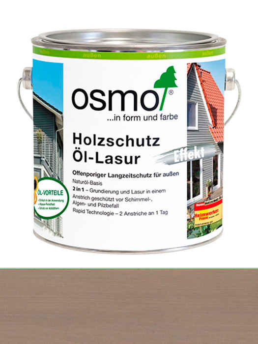 Защитное масло-лазурь с эффектом серебра Osmo Holzschutz-Lasur Effekt 2,5 L Графит серебро 1142 (4006850527984)