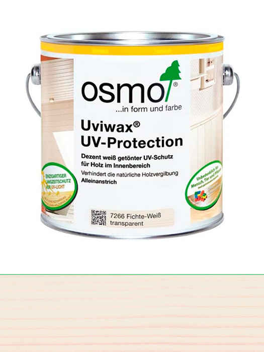 Воск с УФ-защитой Osmo UVIWAX 2,5 L Белая ель прозрачный 7266 (4006850743933)