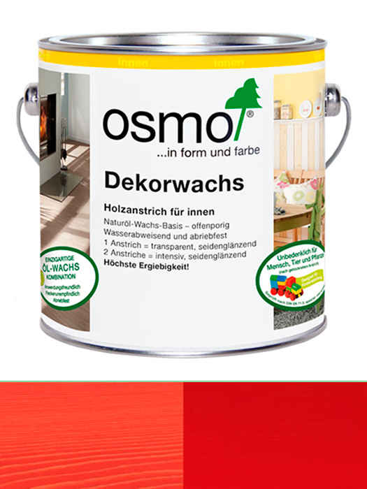 Універсальна кольорова олія Osmo Dekorwachs Intensive Töne 0,375 L Червоне 3104 (4006850759170)