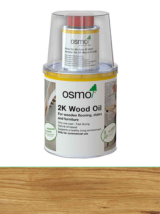 Двухкомпонентное масло без растворителя для деревянных полов Osmo 2K Holz-Ol 1 L Бесцветный матовый 6100