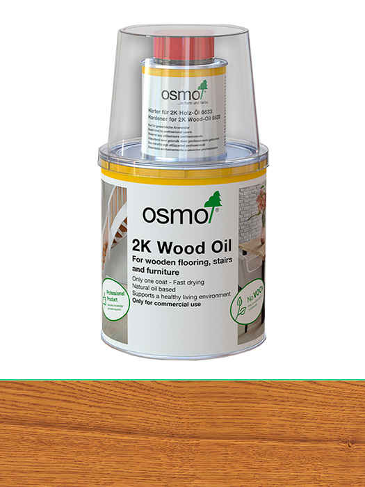 Двокомпонентна олія без розчинника для дерев'яних підлог Osmo 2K Holz-Ol 1 L Вишня прозорий 6116