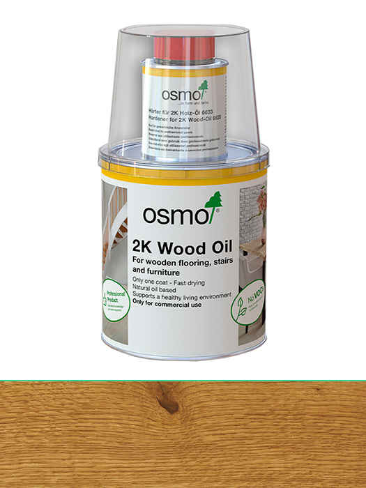 Двокомпонентна олія без розчинника для дерев'яних підлог Osmo 2K Holz-Ol 1 L Гавана прозорий 6141