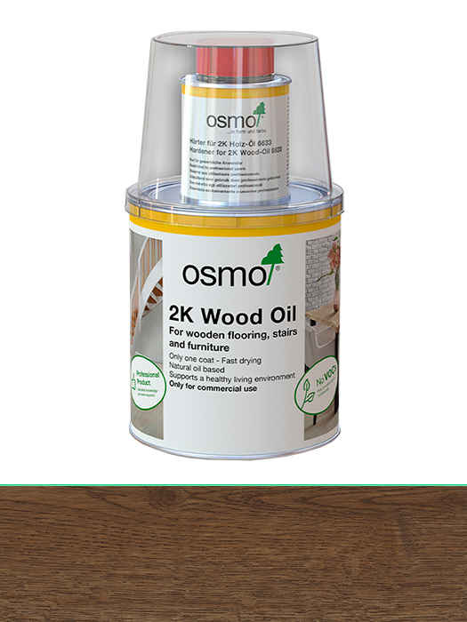 Двокомпонентна олія без розчинника для дерев'яних підлог Osmo 2K Holz-Ol 1 L Чорний прозорий 6190