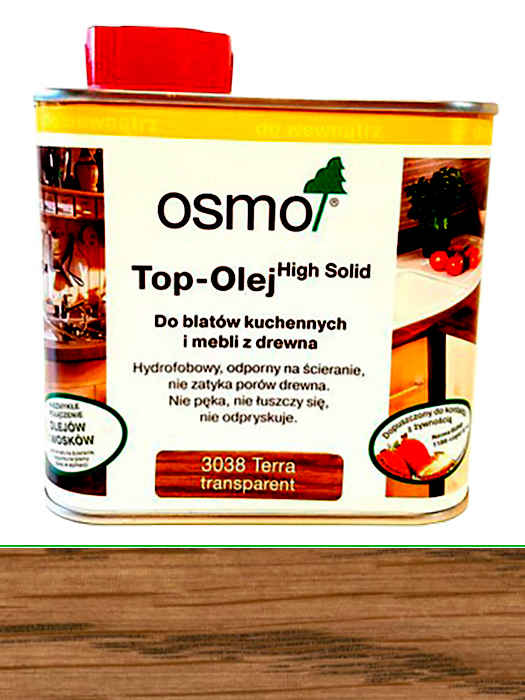 Олія з твердим воском для меблів і стільниць Osmo TopOil 0,5 L Терра 3038